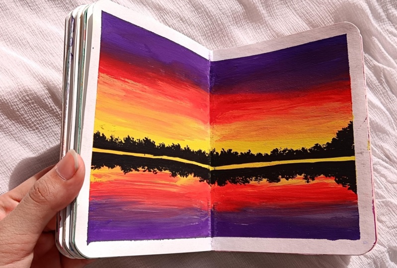 Sunset over water
