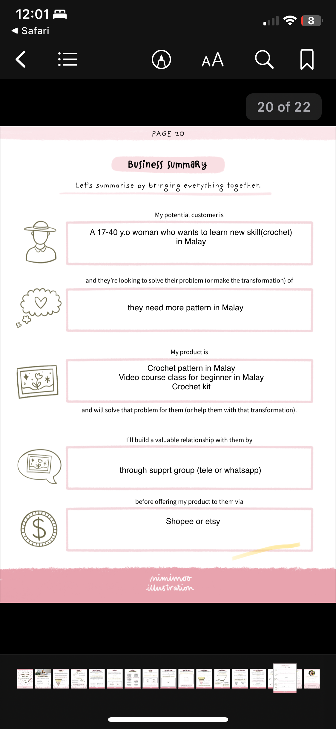My creative business plan - student project