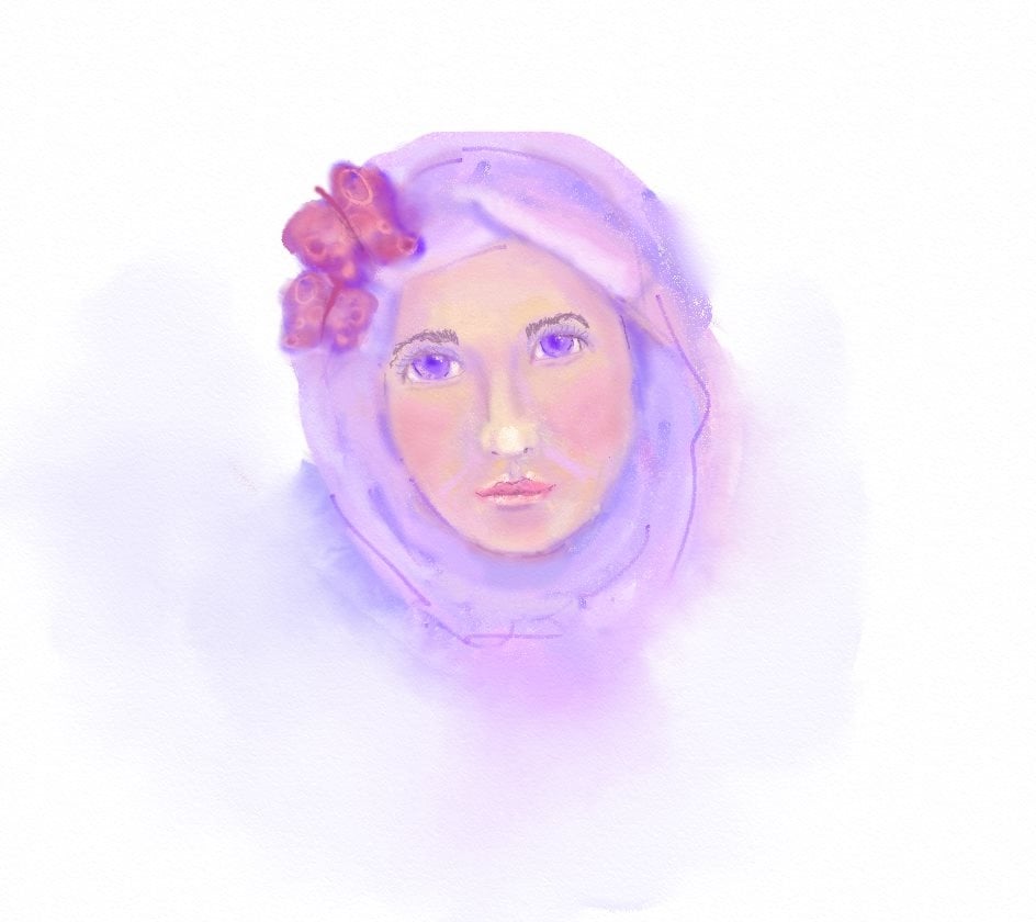 Portrait painting in Artrage Vitae - student project