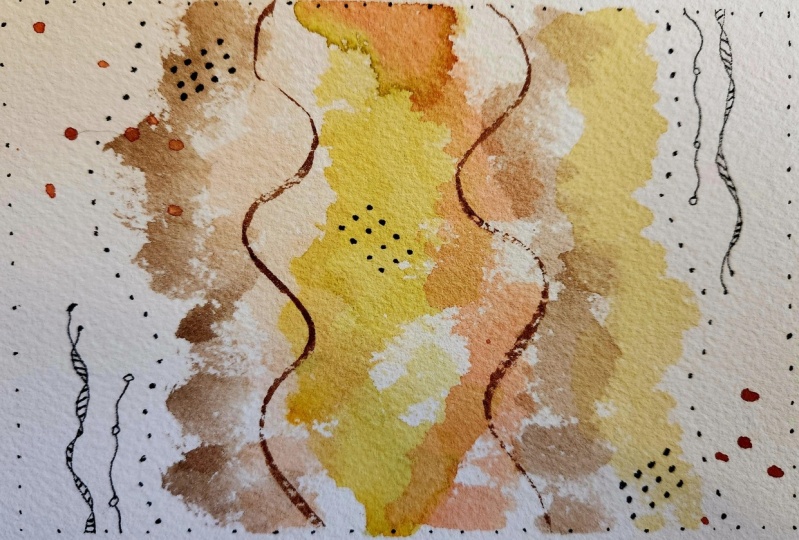 Watercolor and mark