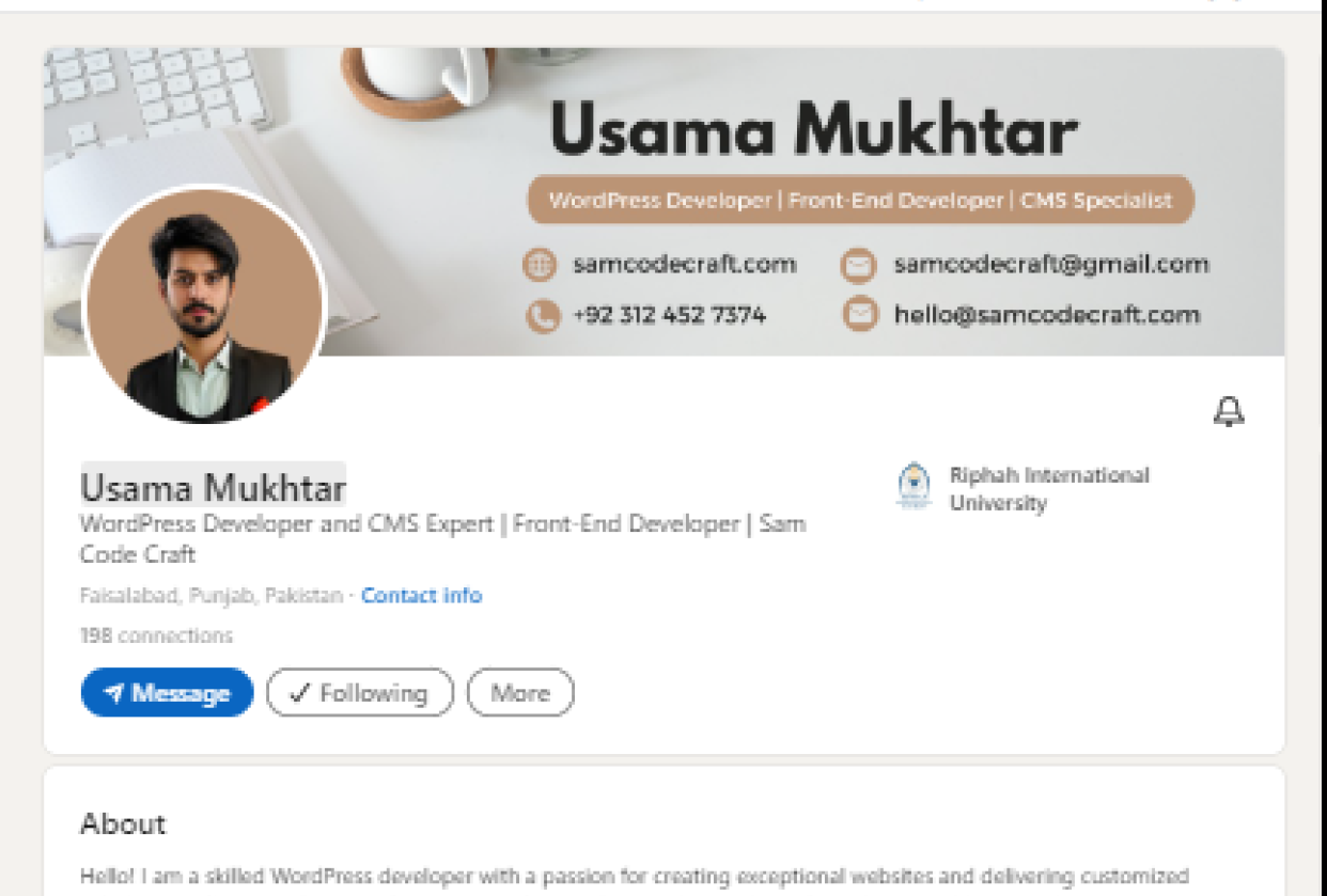 Updated profile