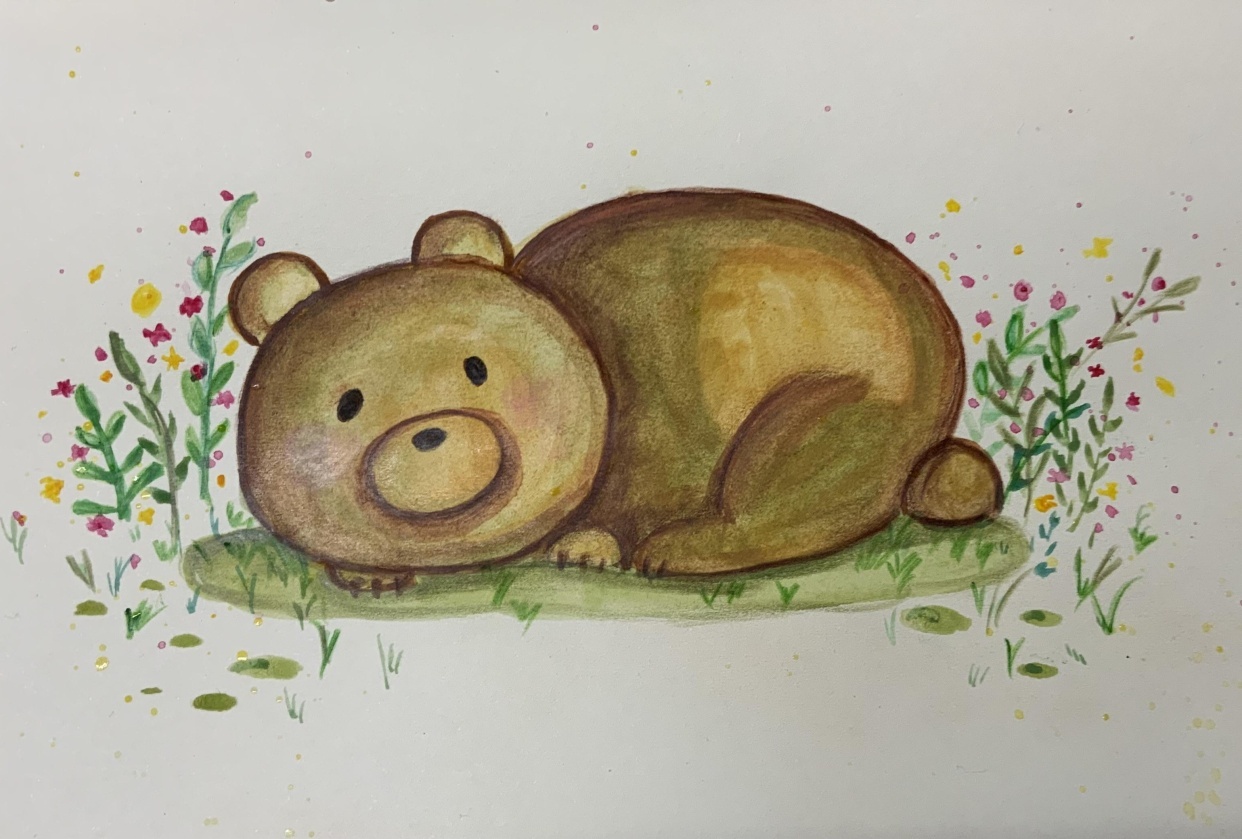 Bear in gouache - student project