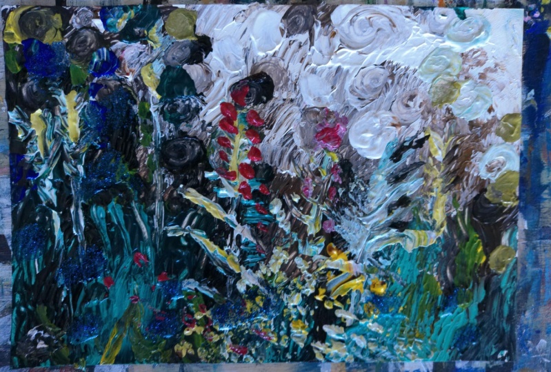 UNIQUE WAY OF PAINTING GRASSES, FLOWERS AND NATURE.