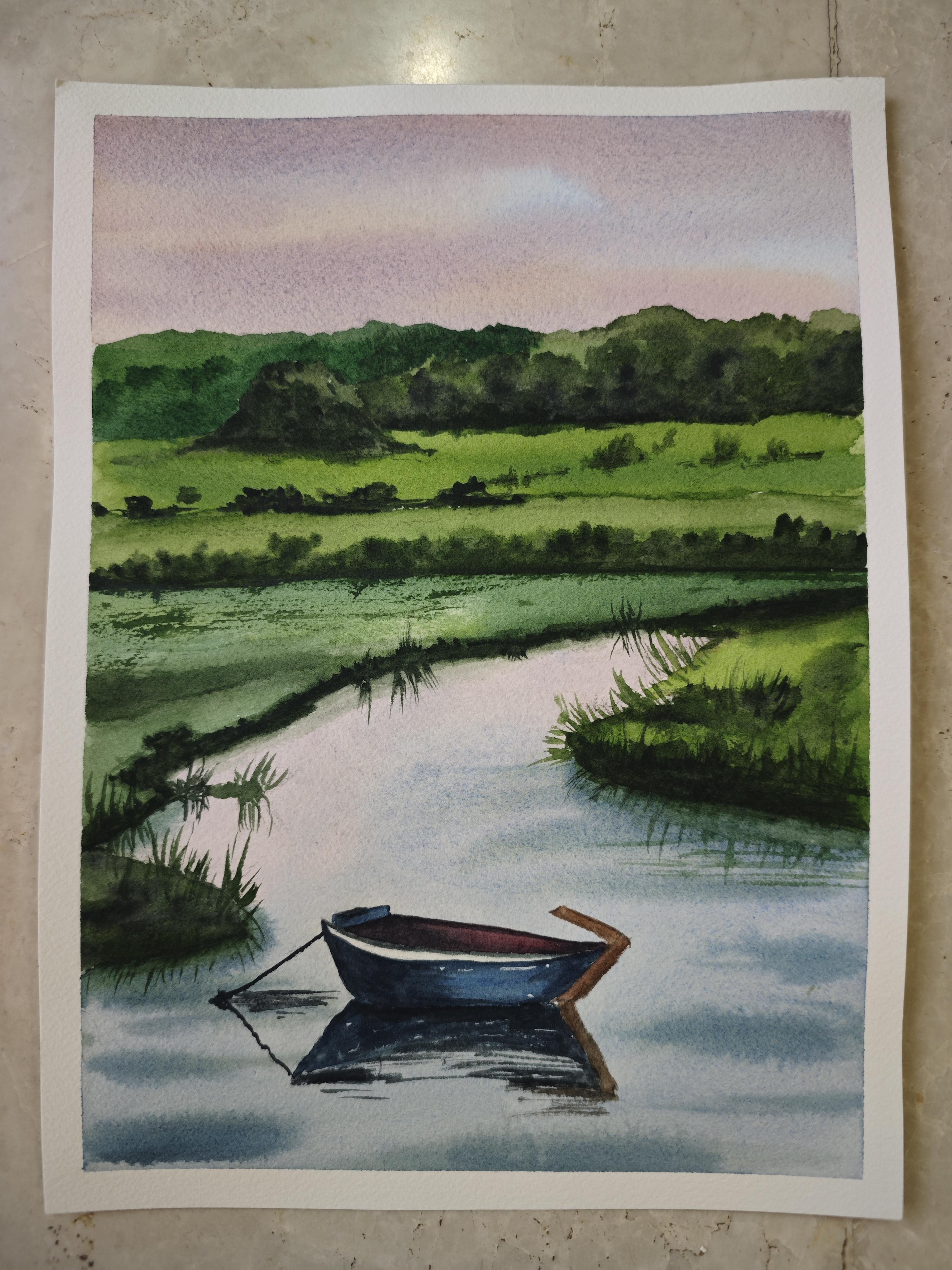 Landscape watercolor - student project