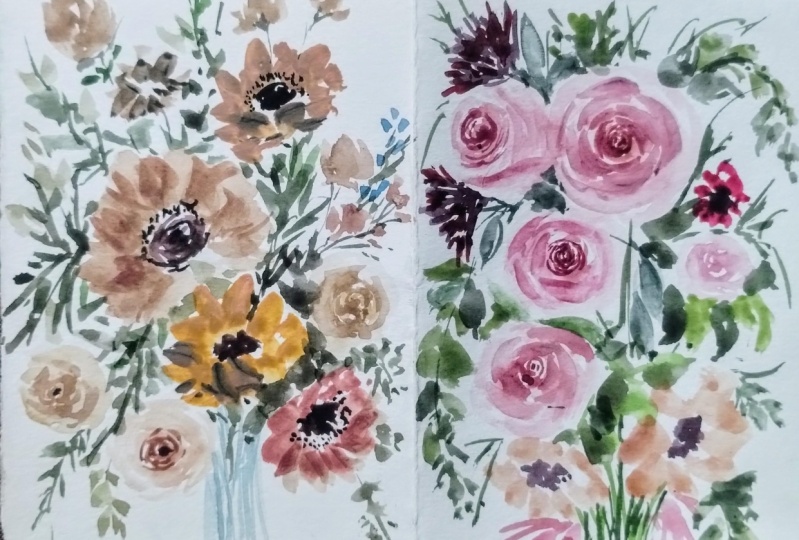 Paint wedding bouquets in watercolor with Jenny