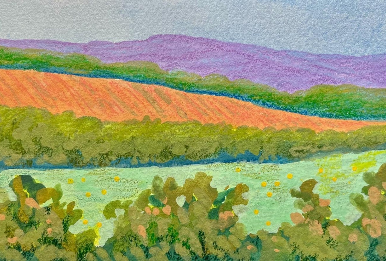 mixed media landscape - student project