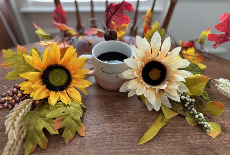 coffee and flowers
