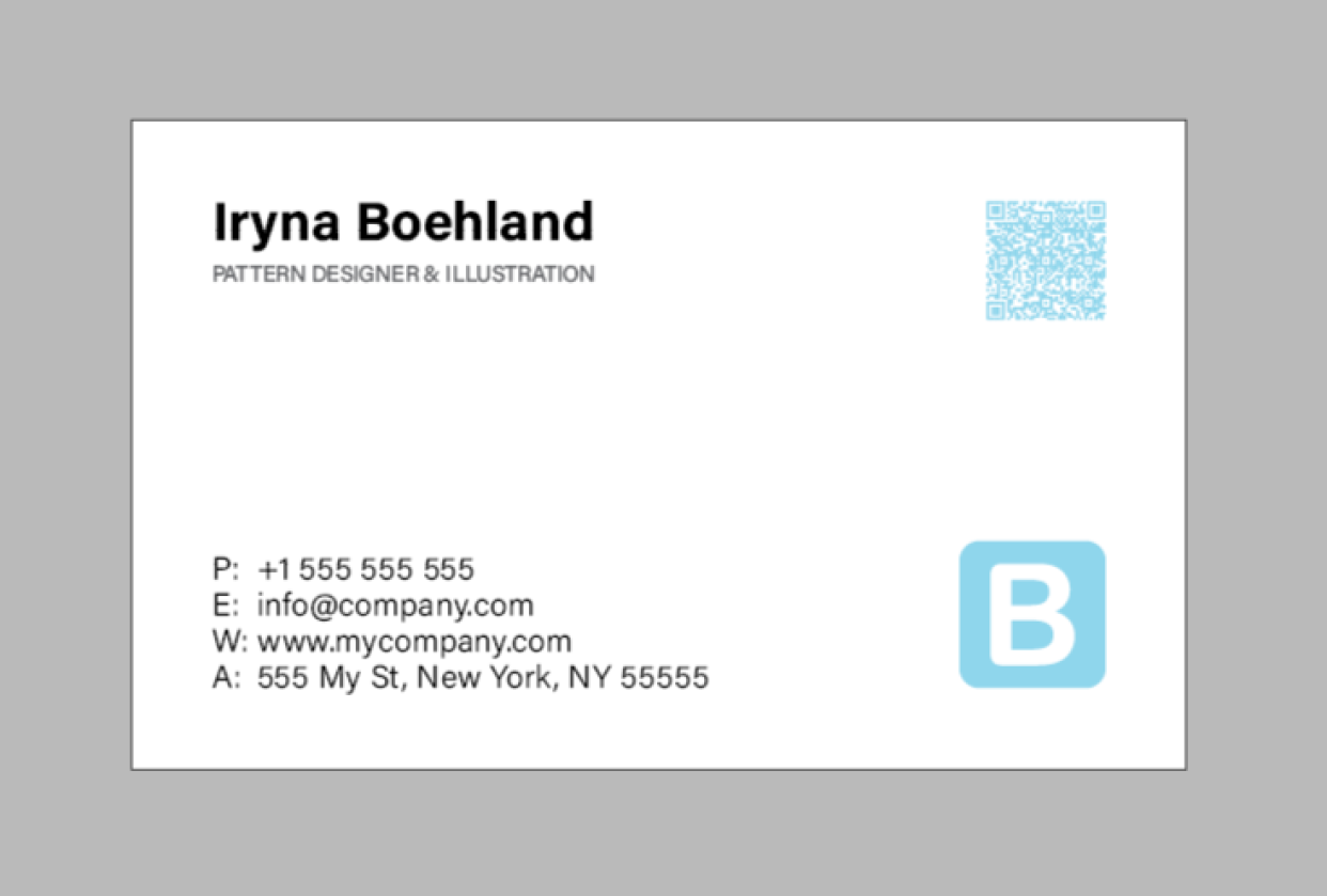 Business card on Id - student project