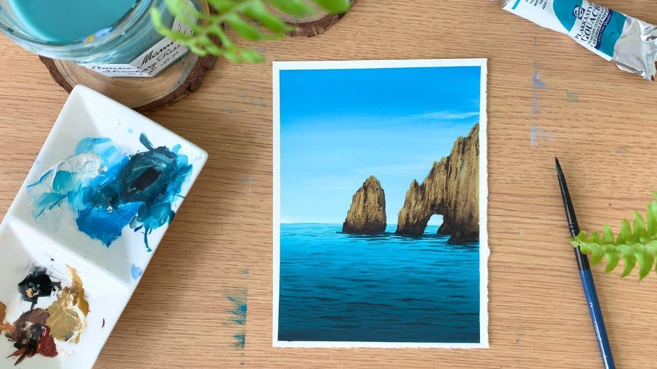 Gouache Seascape - student project