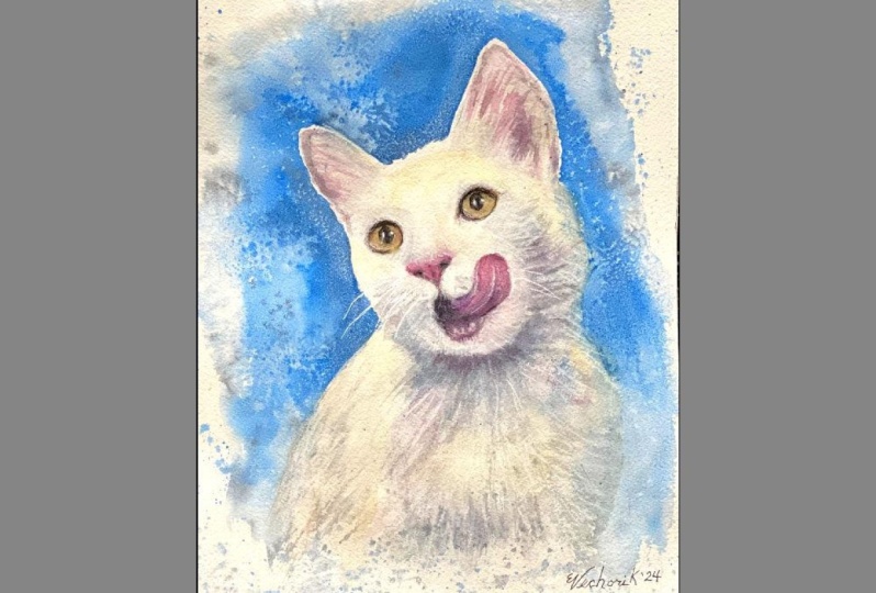 Watercolor - White animals, backgrounds