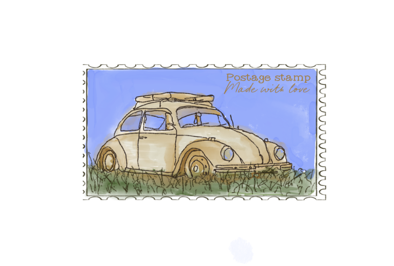 Vintage Beetle in the Weeds
