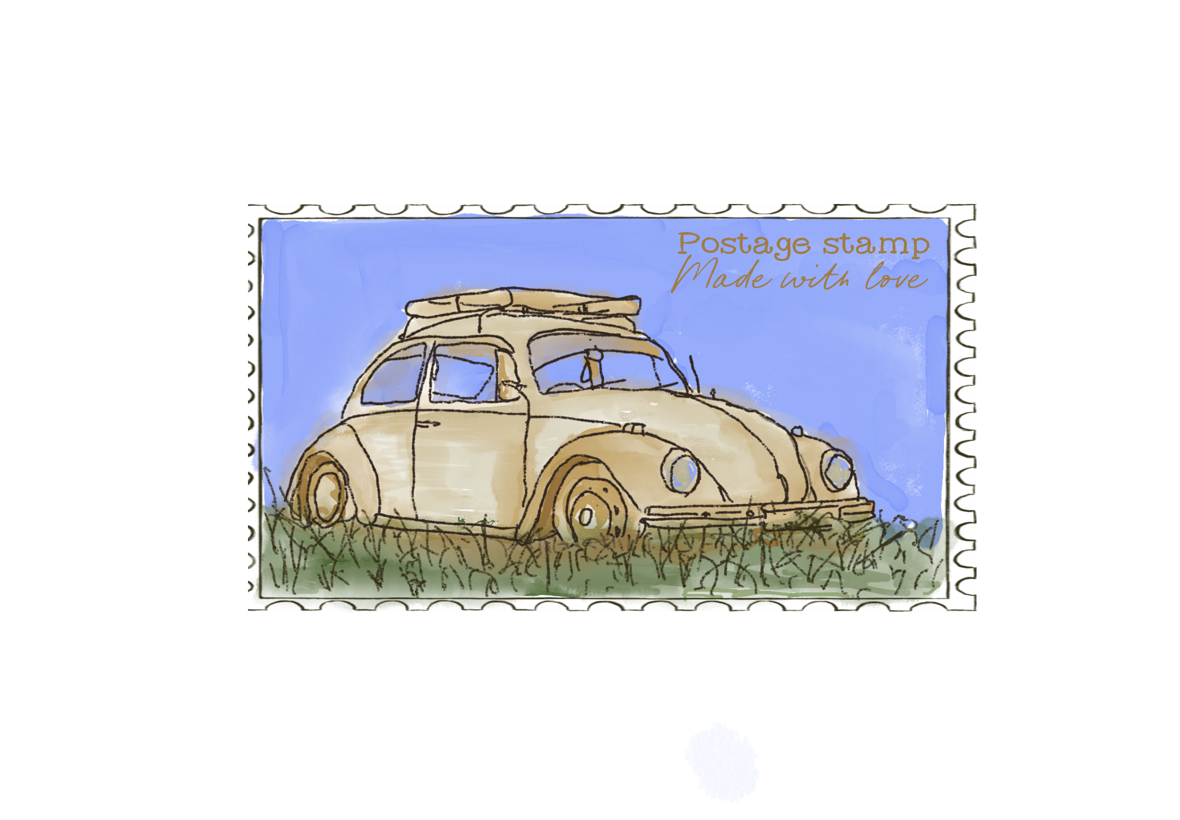 Vintage Beetle in the Weeds - student project