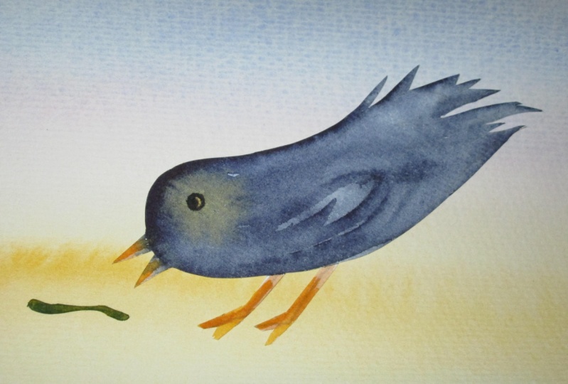 Watercolor Collage Bird