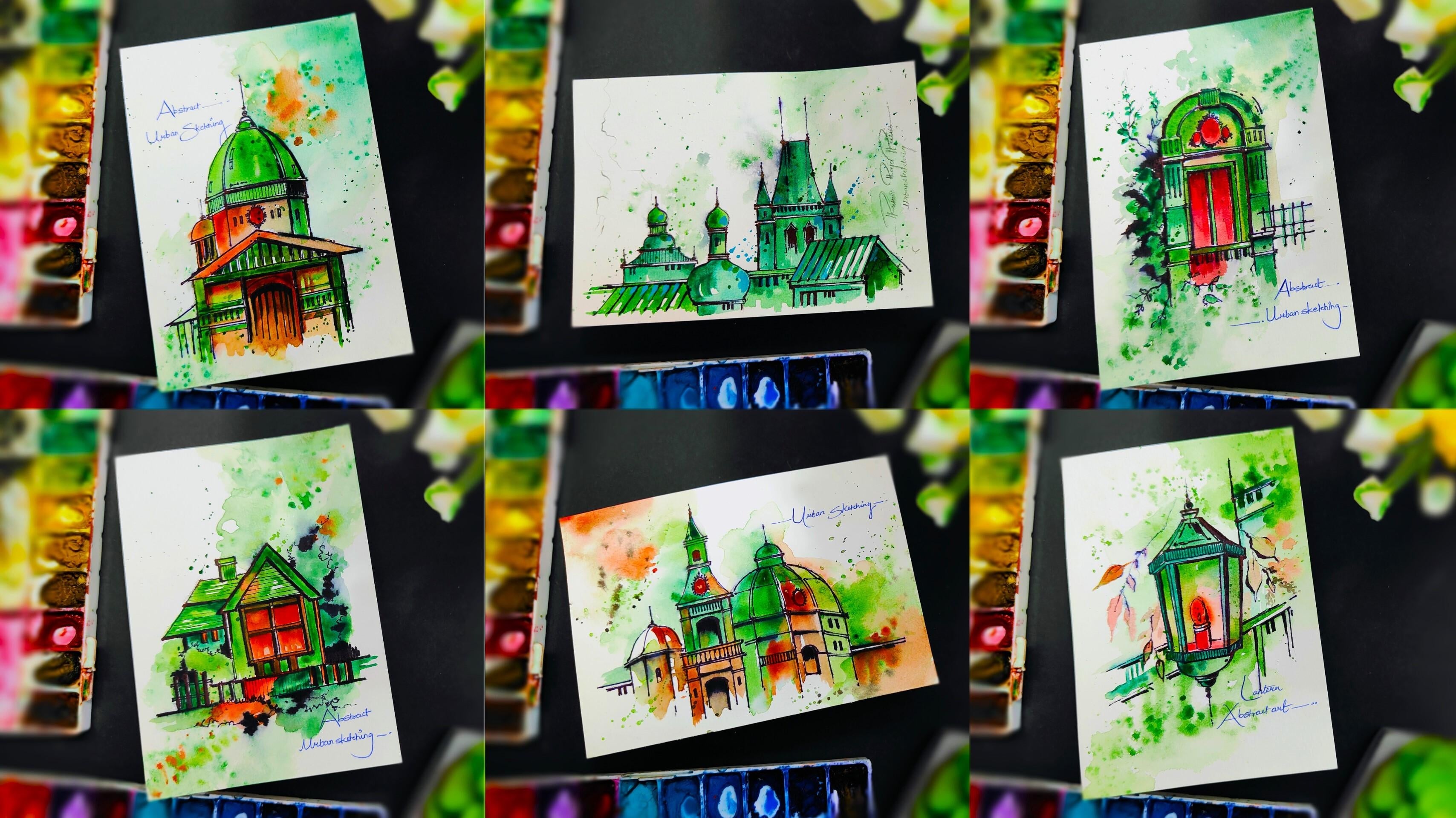 6 Days of Urban Sketching With Three Easy Steps - student project