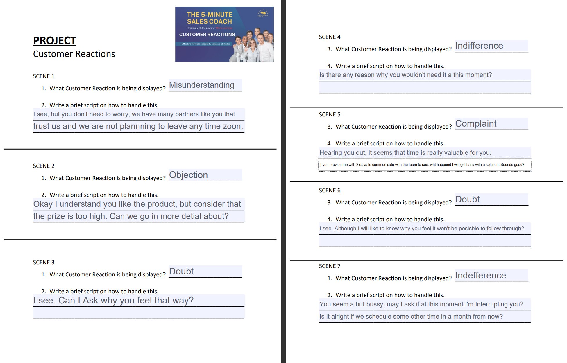 Project of Clients Attitudes - student project