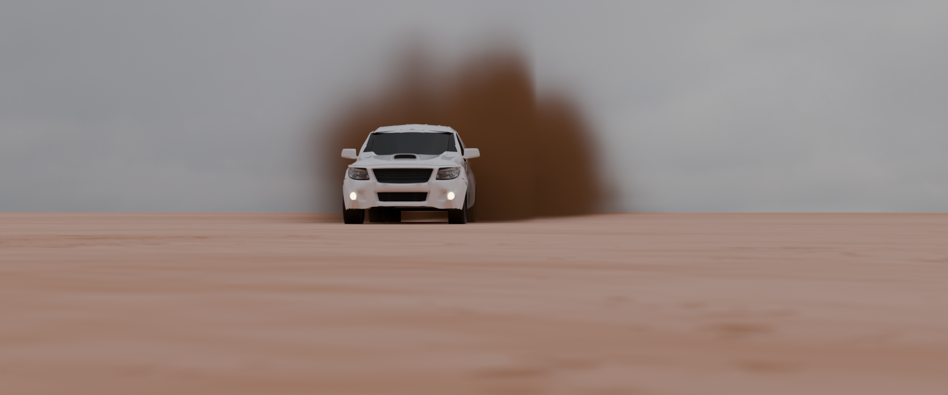 Vehicle Cruising Through a Desert Landscape in Blender3D - student project
