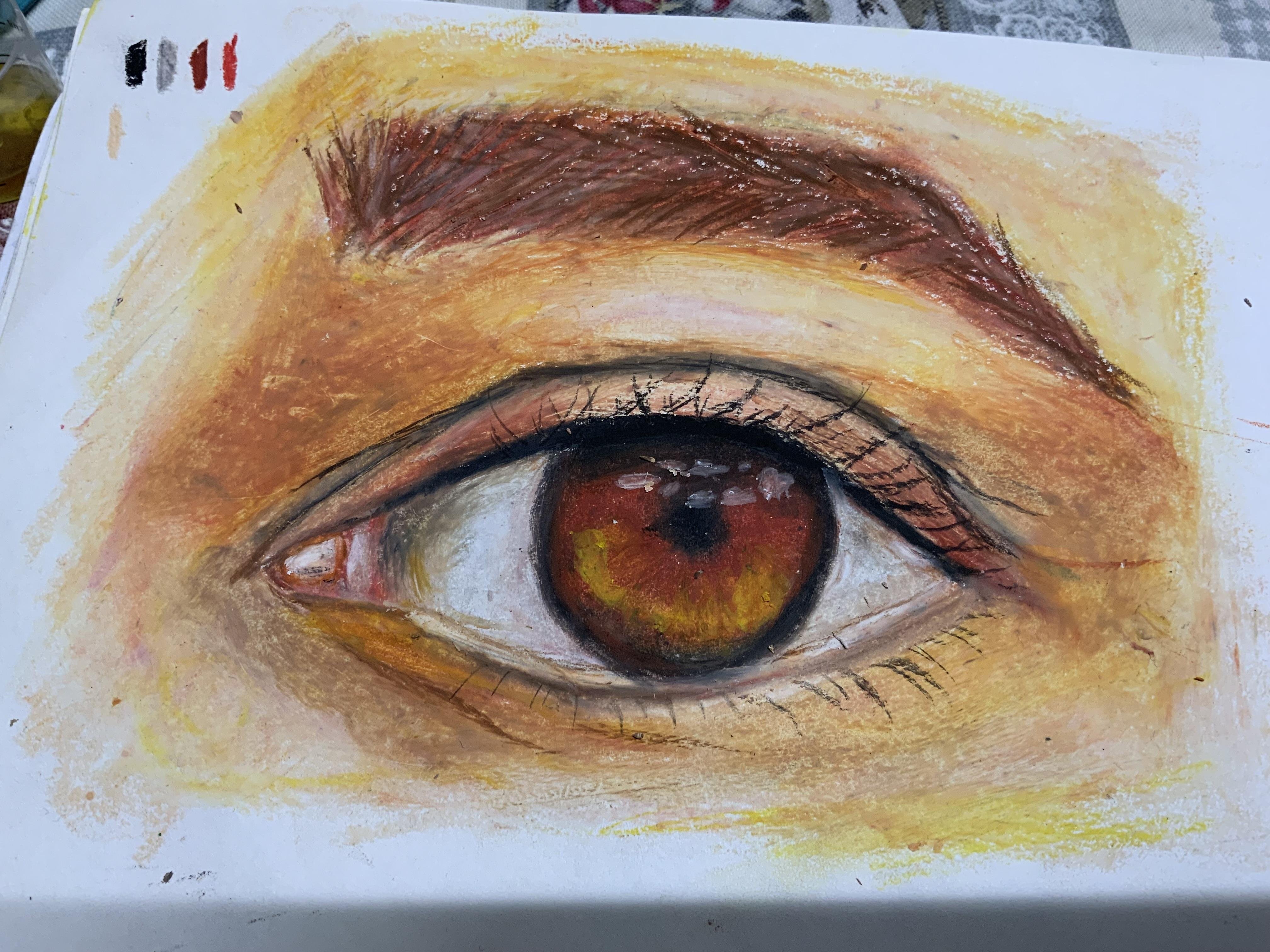 Pastel oil eye - student project