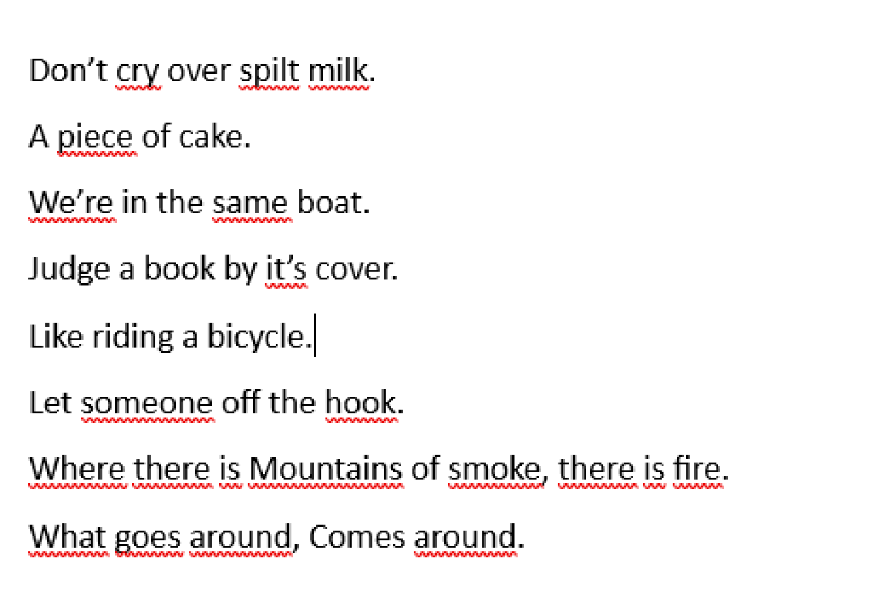 Idioms, which I generally employ. - student project
