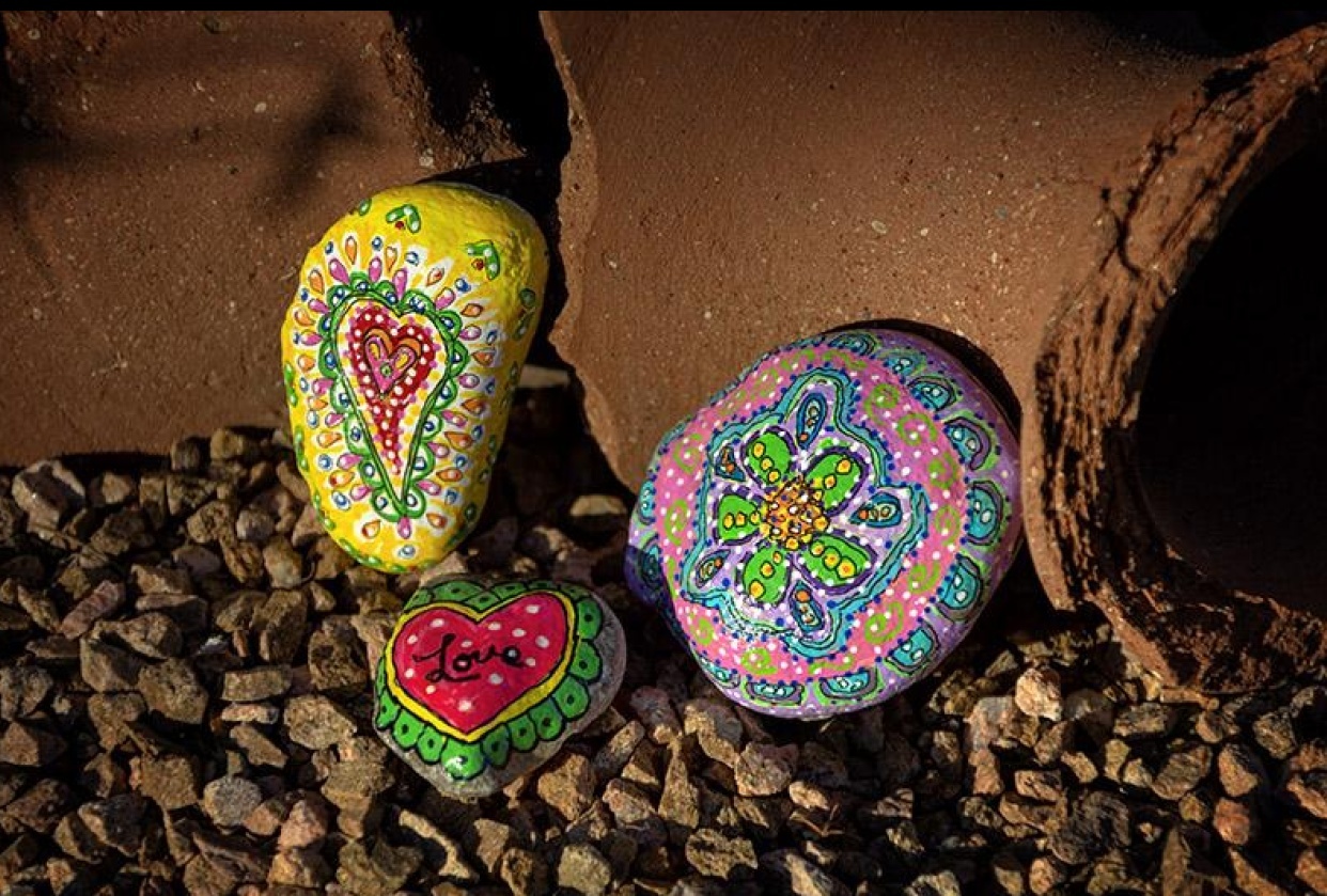 Acrylic Painted Crafts: Kindness Rocks! - student project