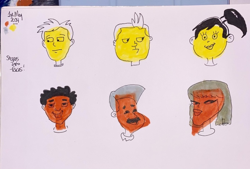 Shapes into faces x 2!