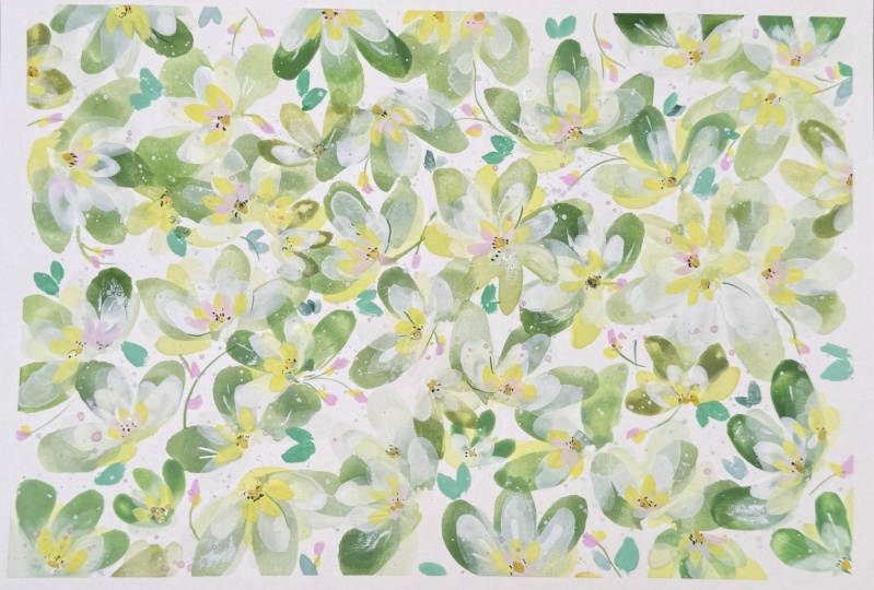 “Millie's Meadow" Floral Ditsy - Watercolor, Gouache & Ink