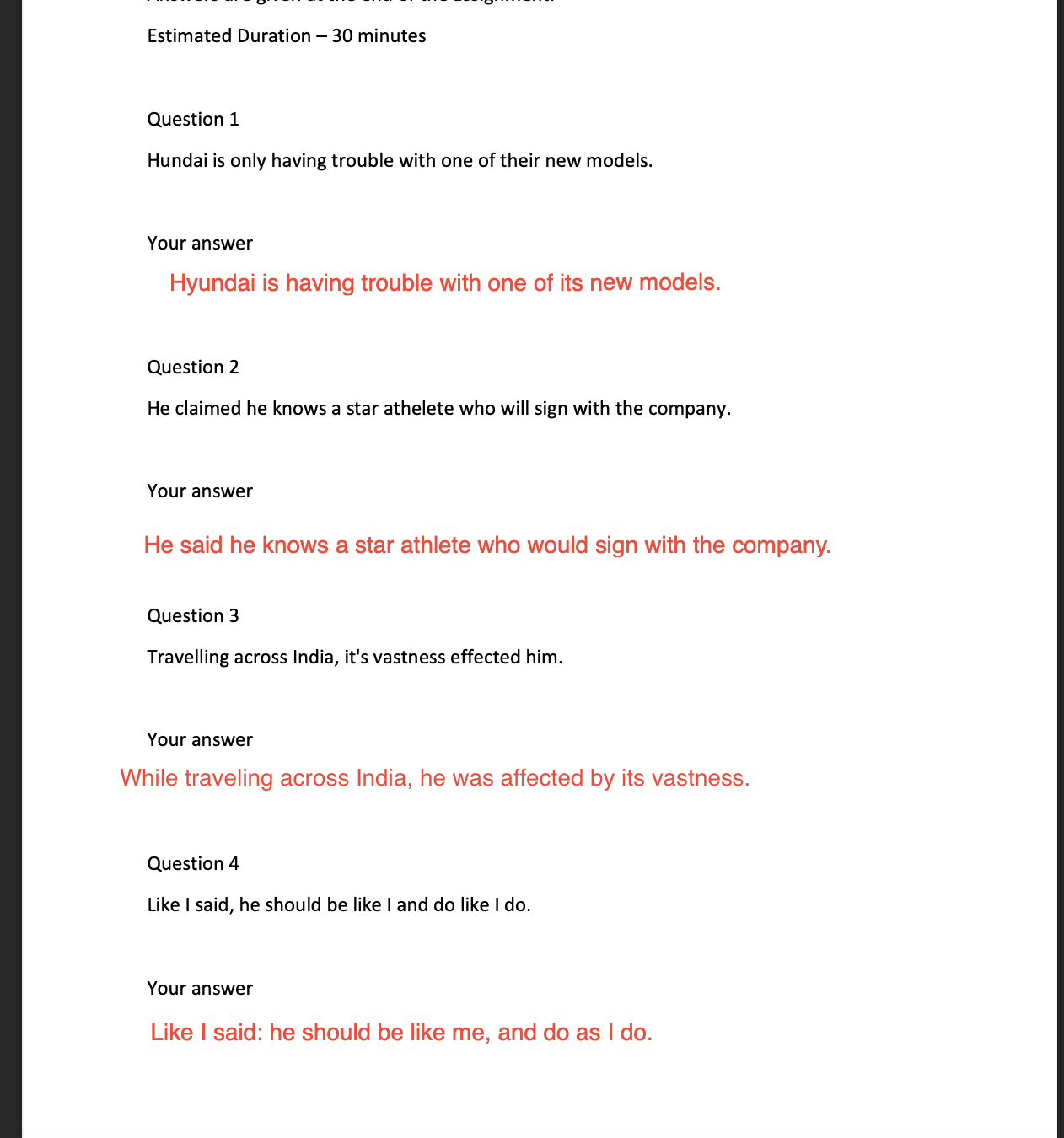 Writing Editing Assignment