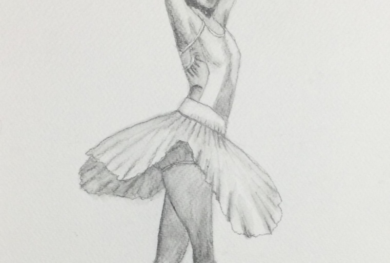 Ballerina in Water Soluble Graphite