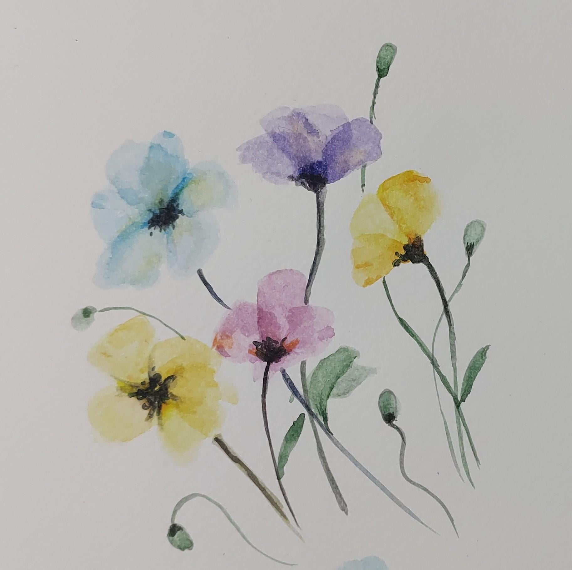 Layered watercolor floral painting class by Alifya P Tarwala - student project