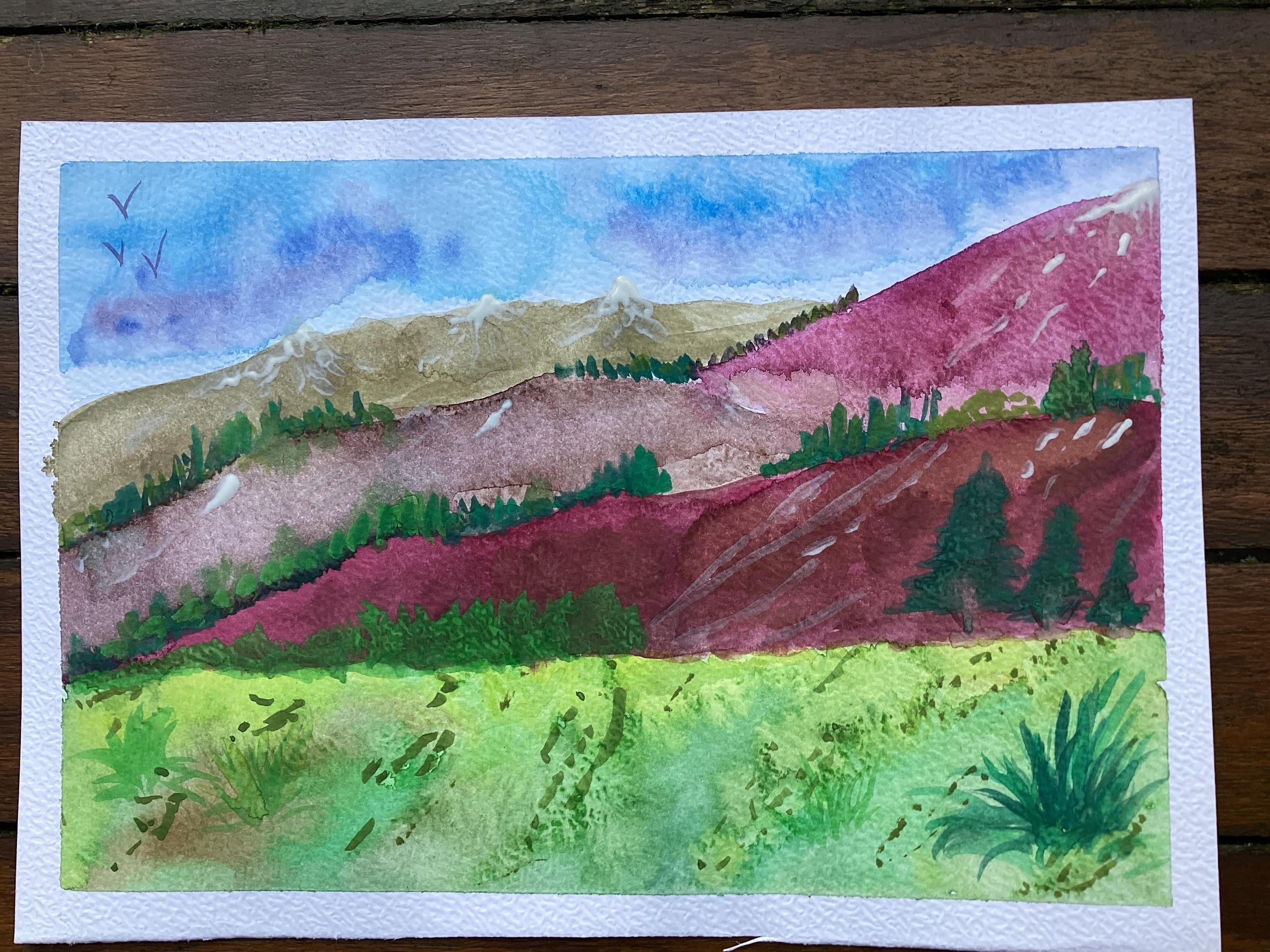 Watercolor Landscape - student project