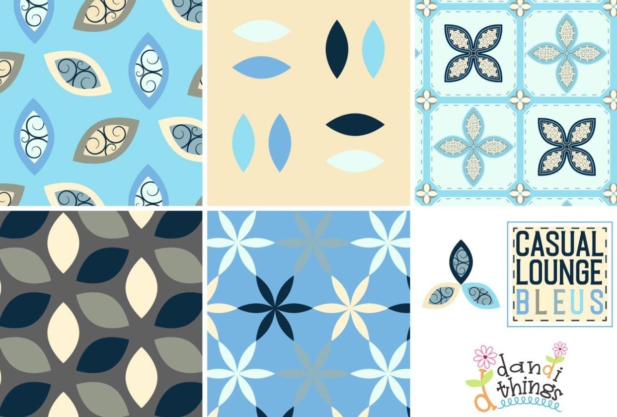 Casual Lounge Bleus Patterns - student project