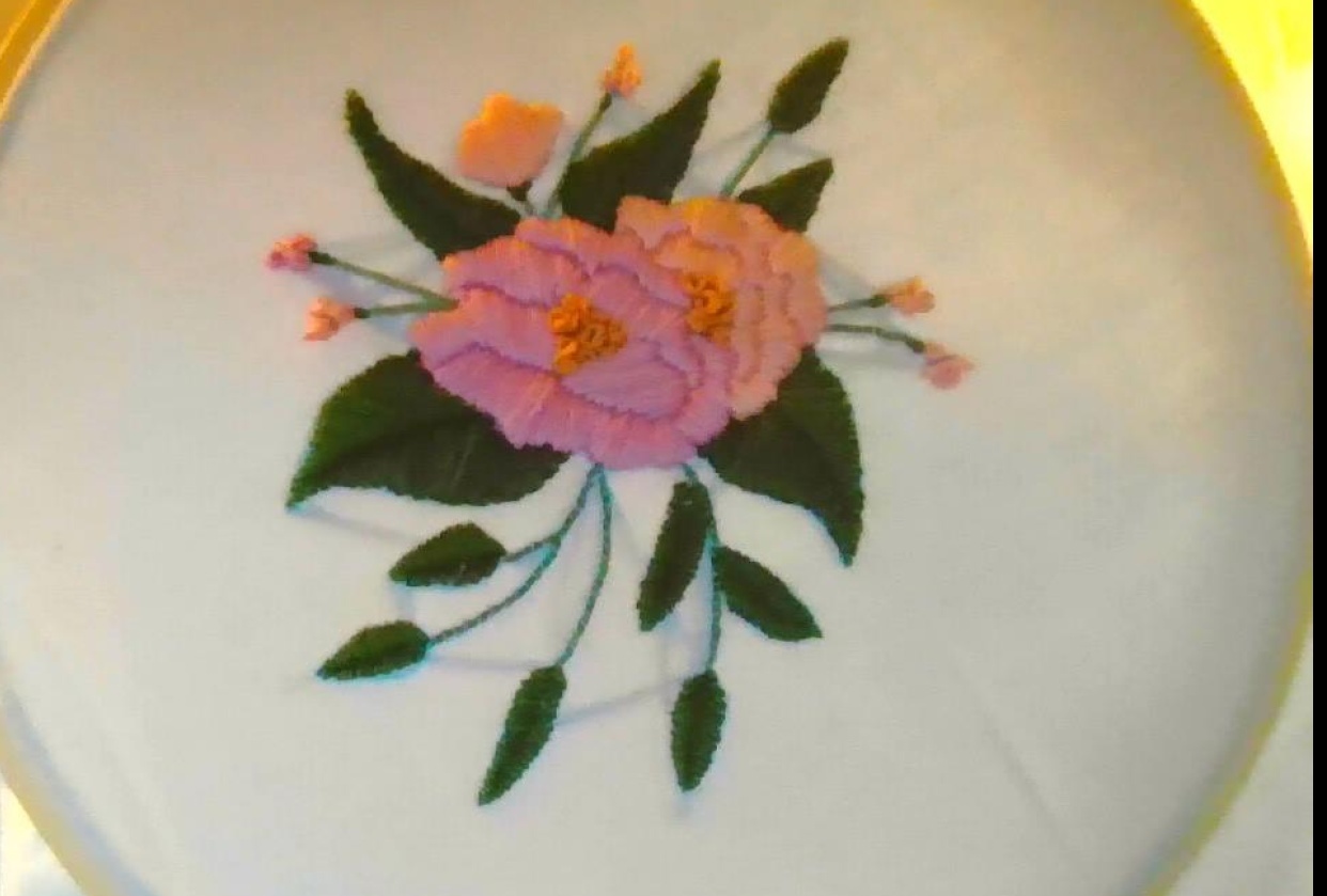 Peony Embroidery - student project