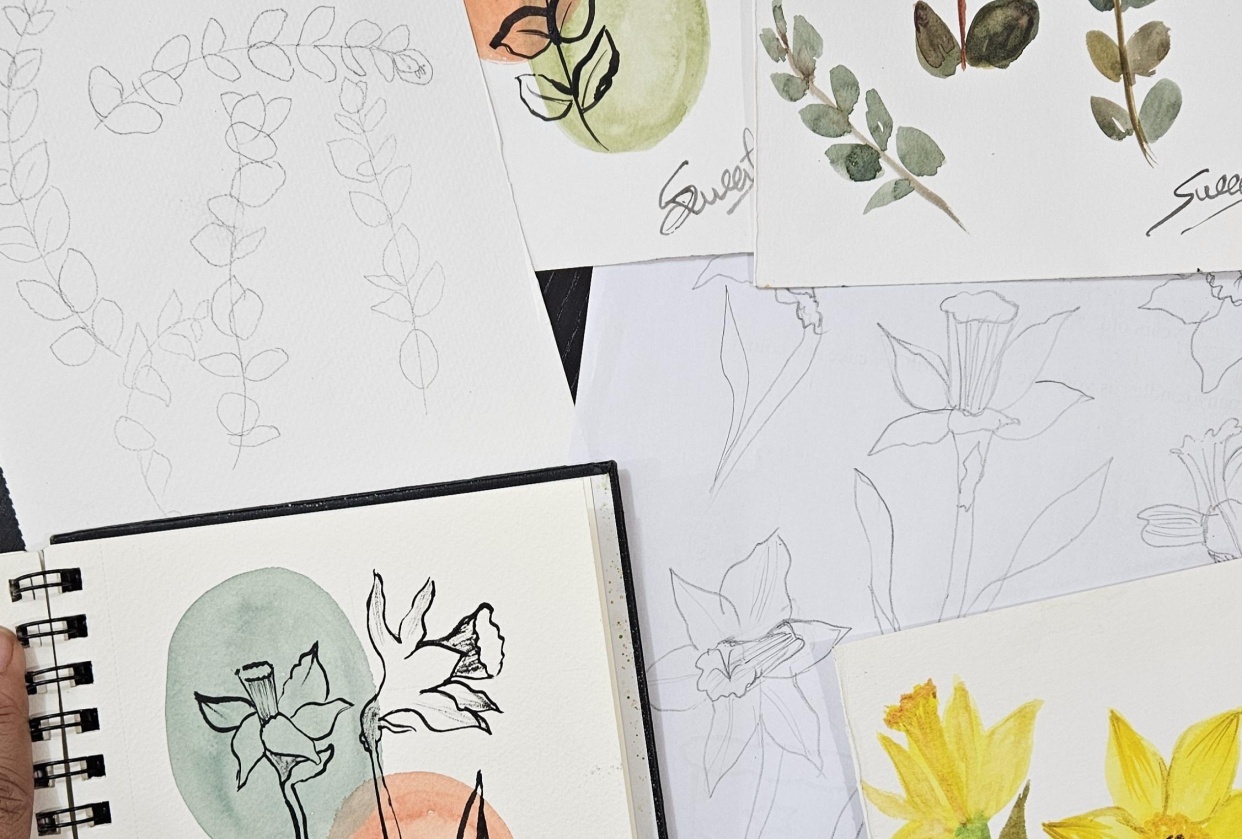 Botanical from live references - student project