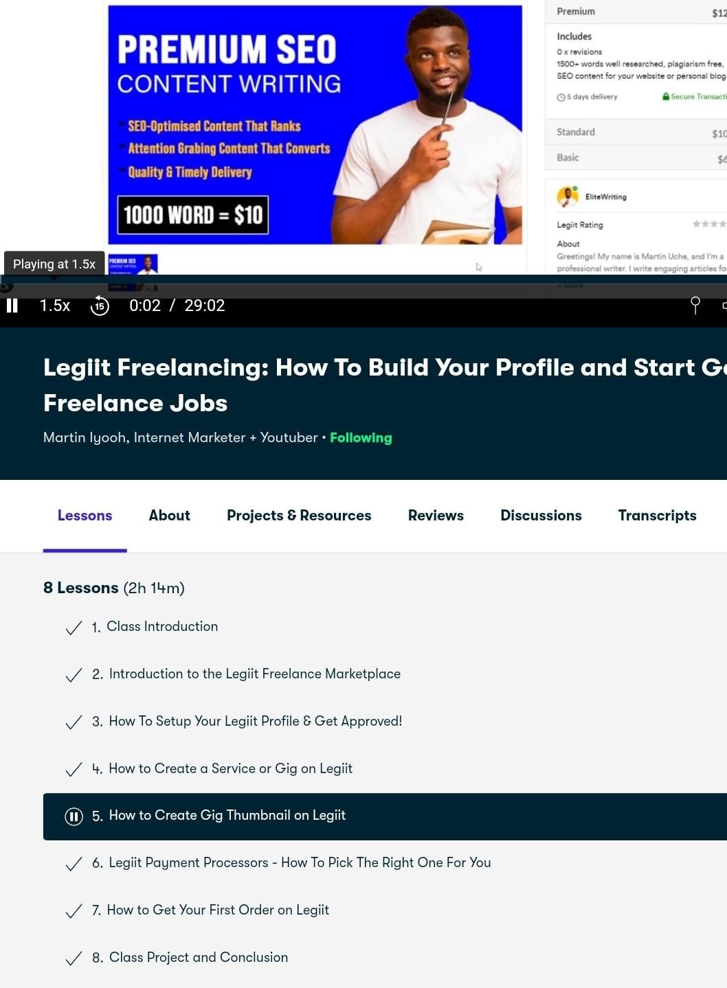 How to setup your  Legiit professional profile - student project