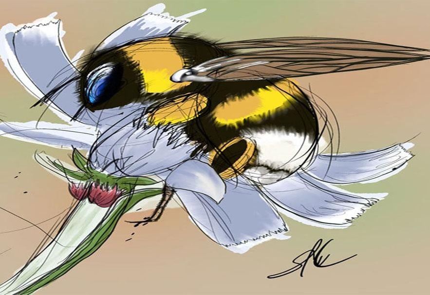 Bee Loose painting - student project