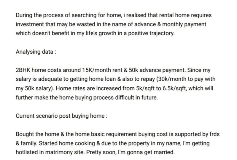 Decision making - Rental home vs Buying home