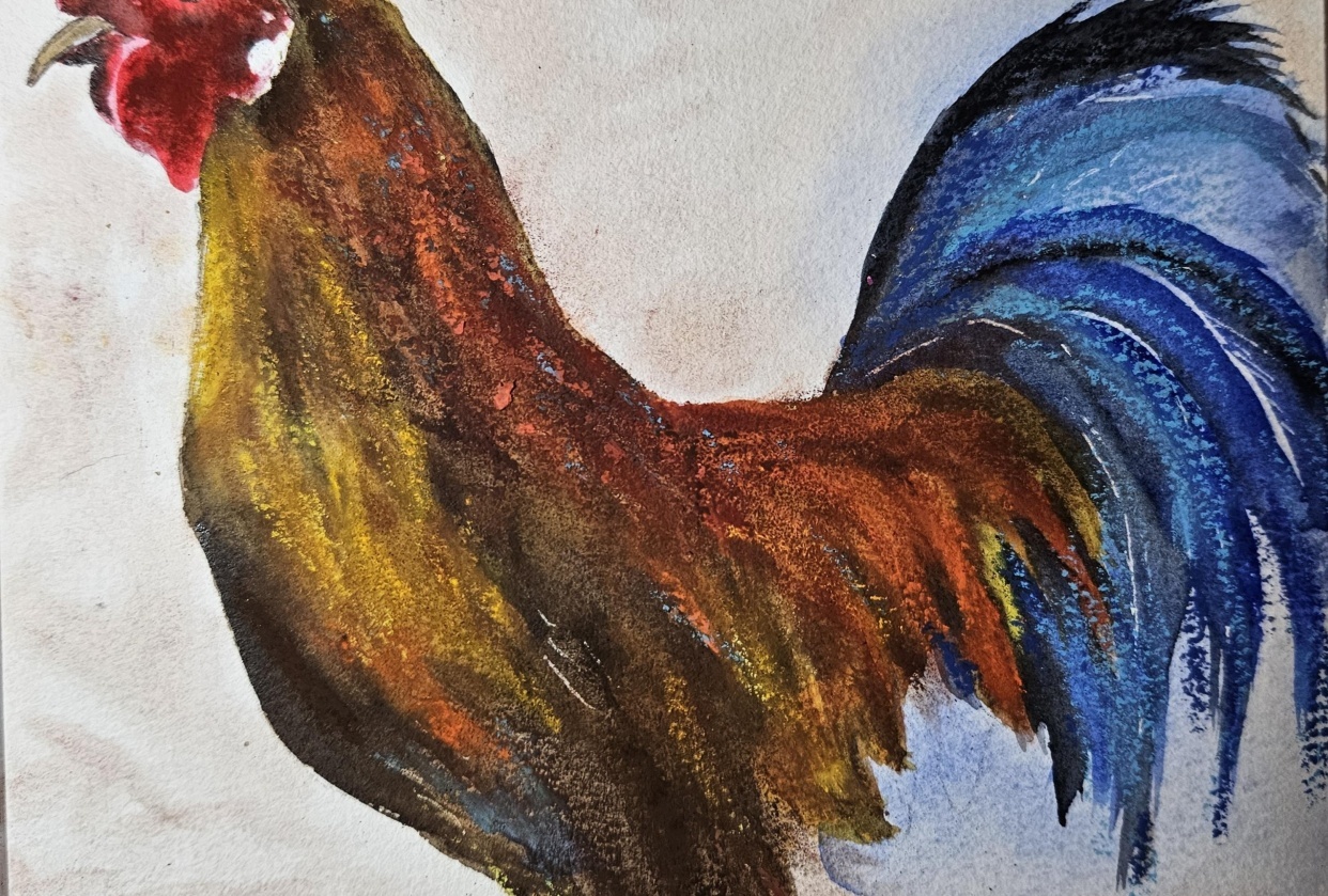 Rooster. . mixed media - student project