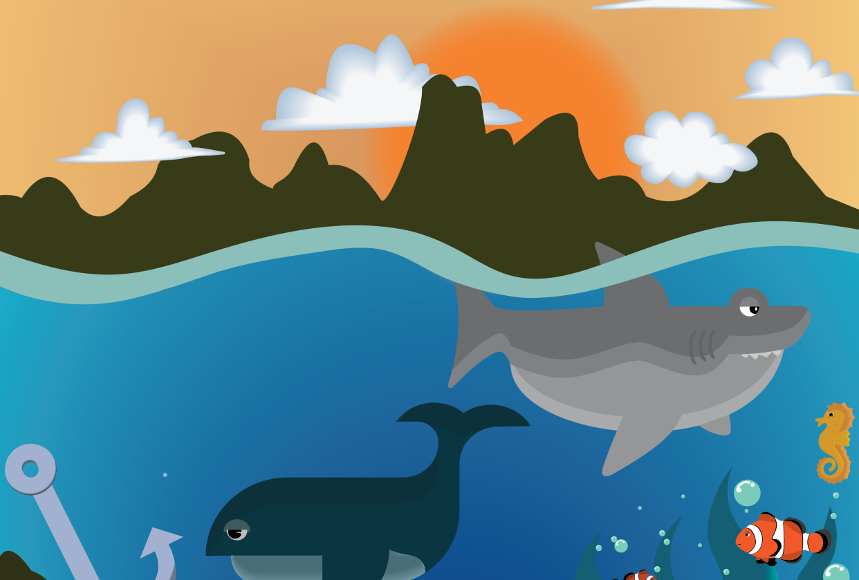 Underwater Life On A Sunset - student project