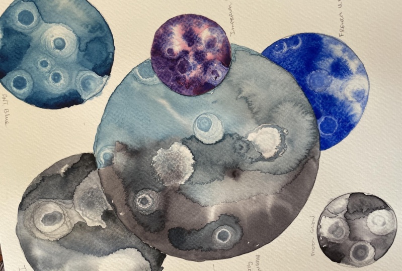 Watercolour moons