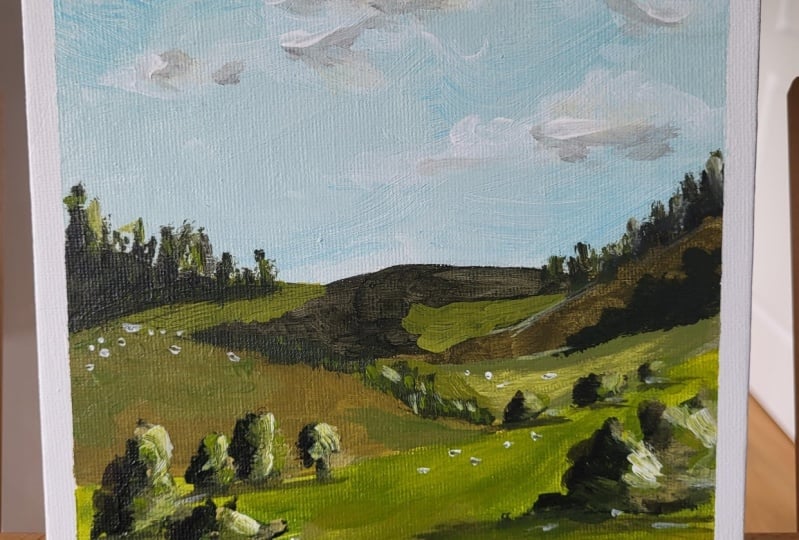 Landschaft in Acryl
