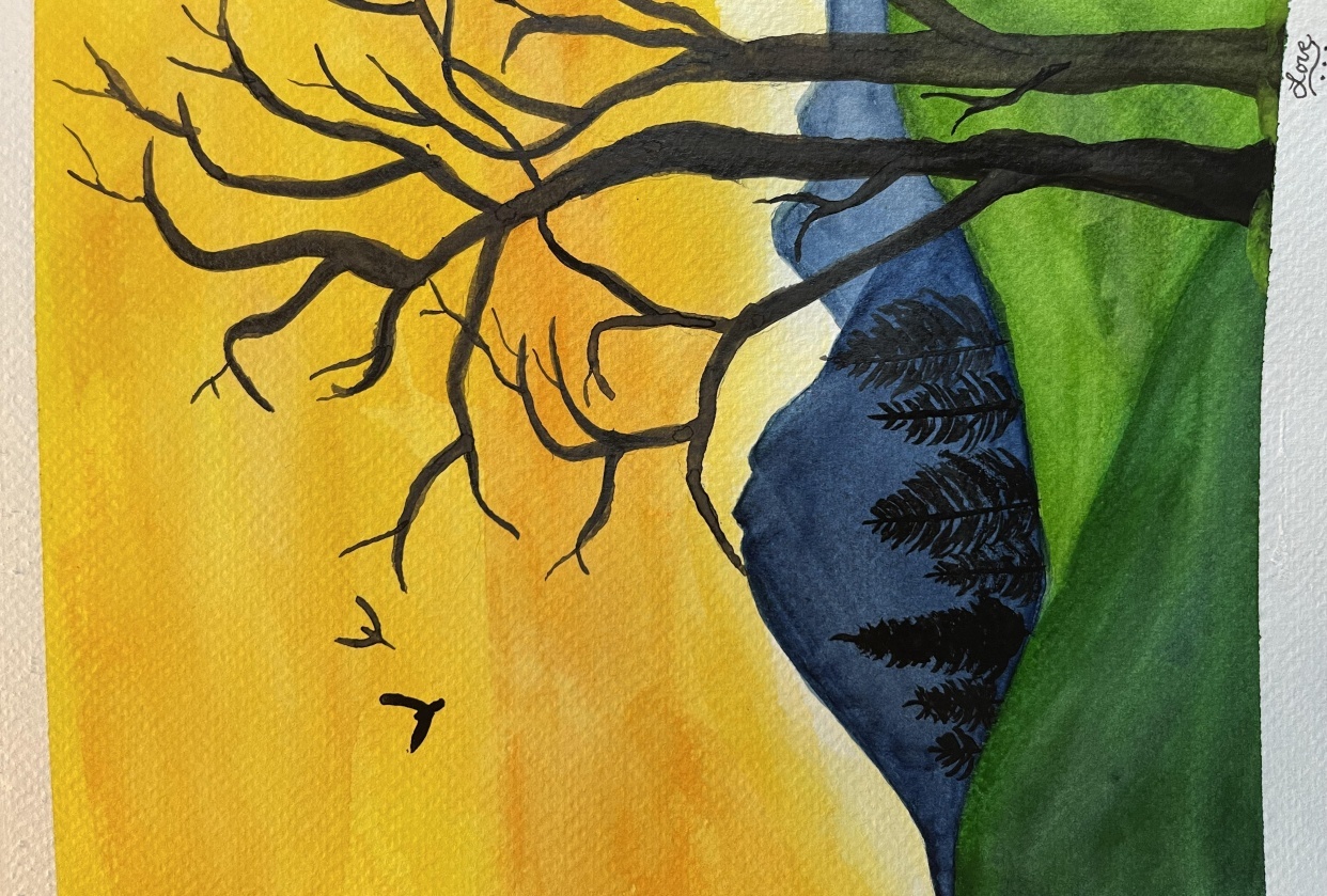 Sunset Watercolor - student project