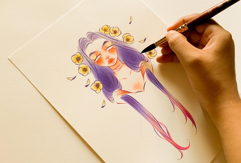 Stylised Characters: Exploring Contrast & Vibrancy with Watercolor & Inks