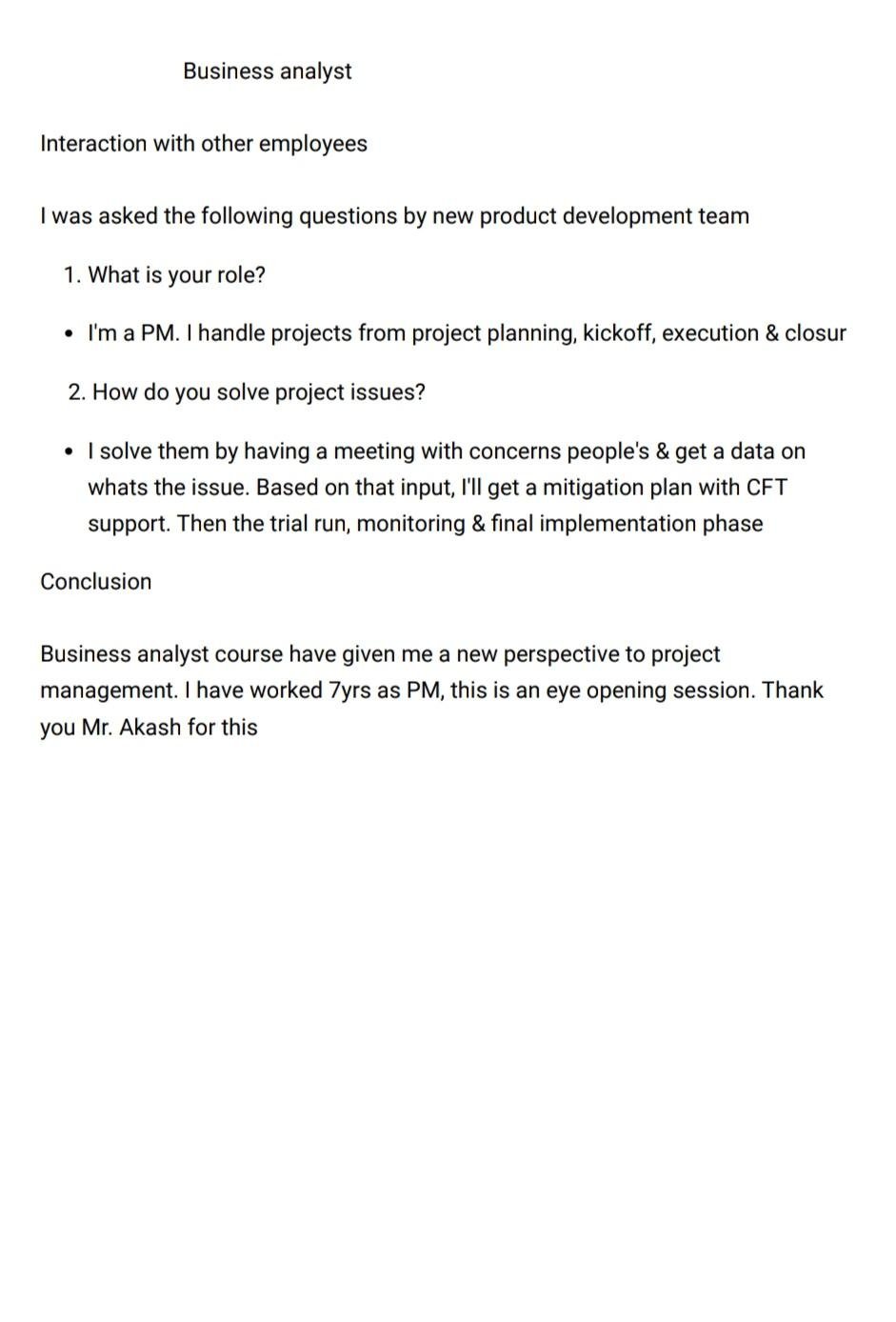 Business analysis - Project/Program Management