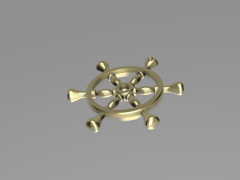 ship wheel pendant - student project