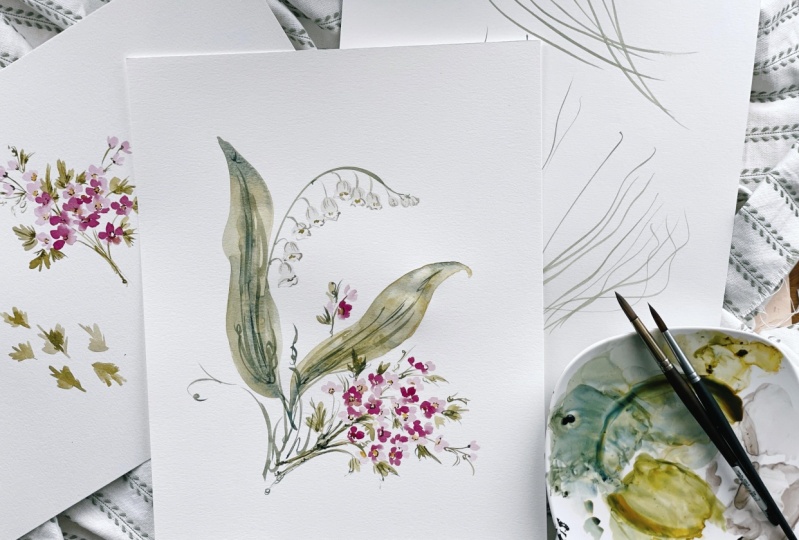 Loose Lily-of-the-valley & Hawthorn