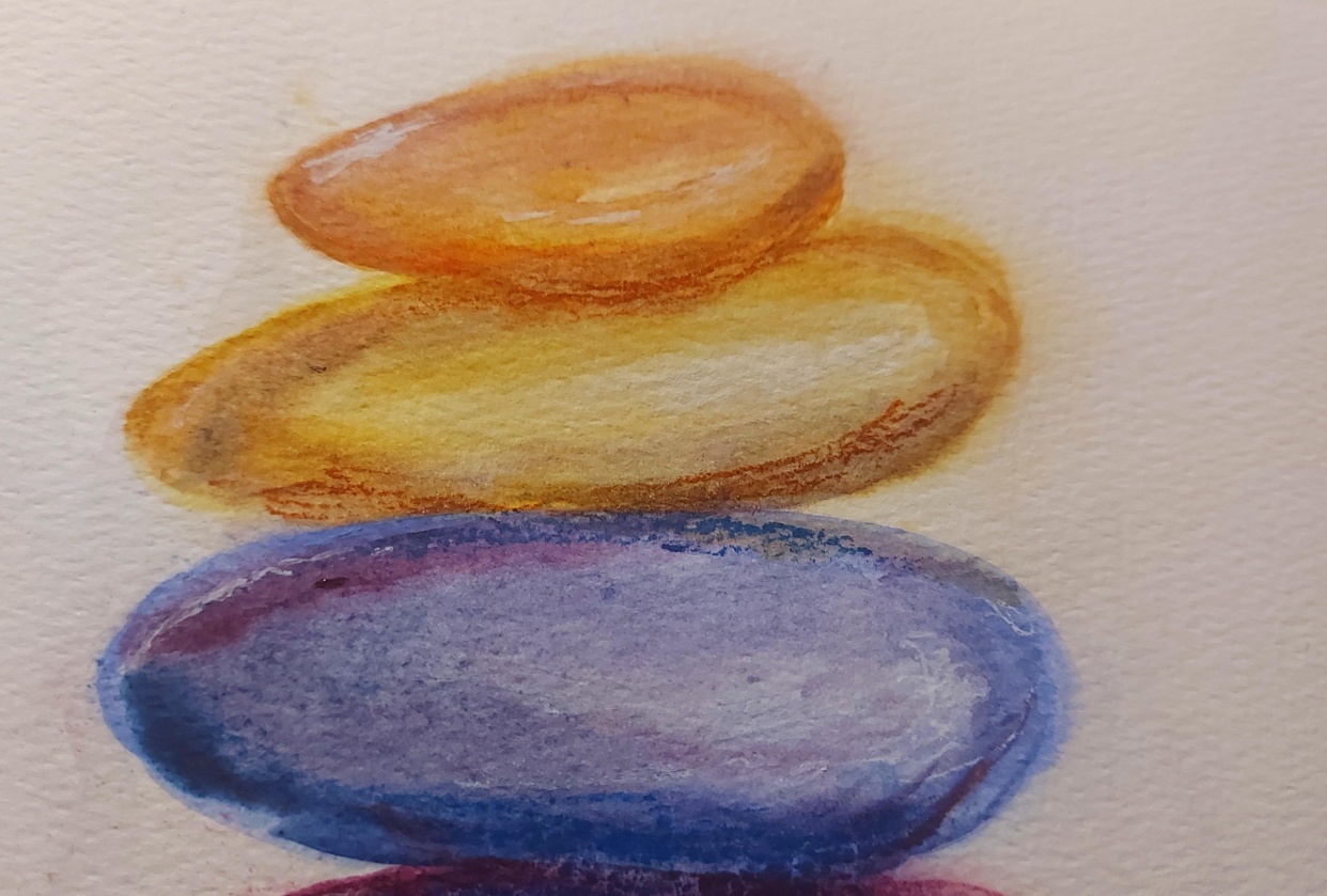 Watercolor for Beginners: Minimal Japanese Stones - student project
