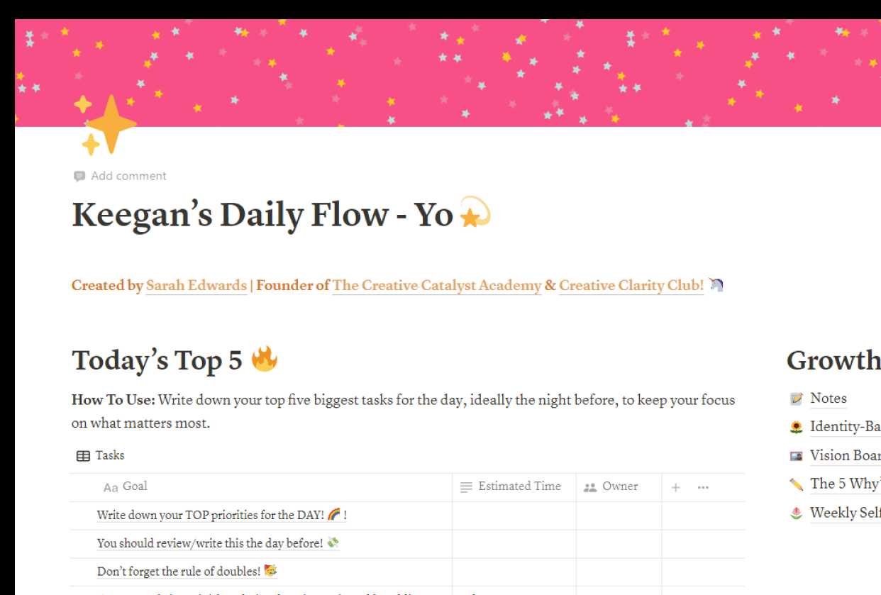 Creating my daily flow-yo - student project