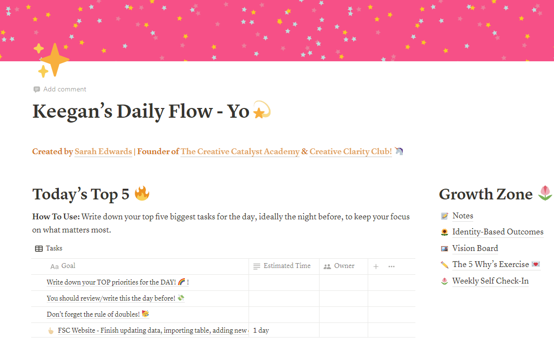 Creating my daily flow-yo - student project