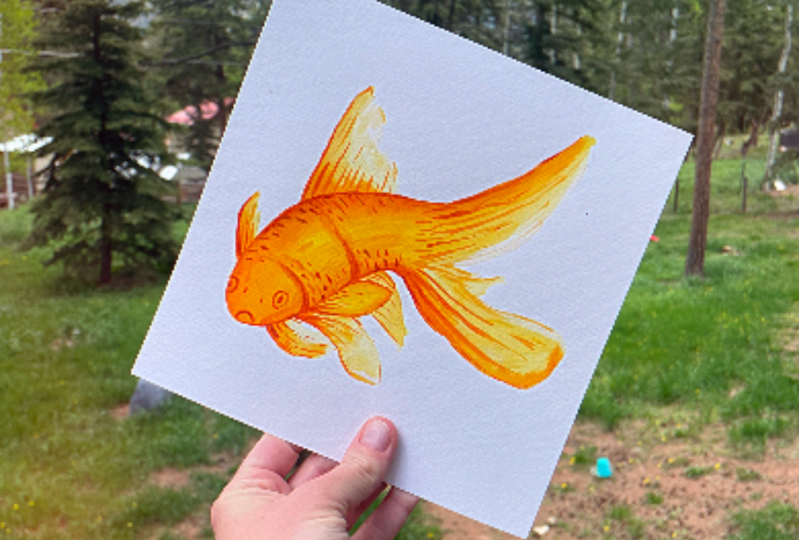 Watercolor Goldfish