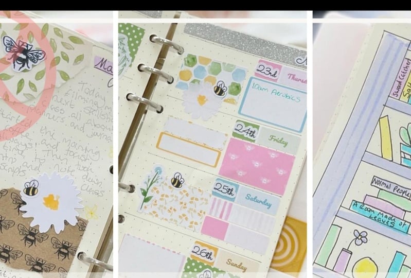 Planner, journal and book tracker pages