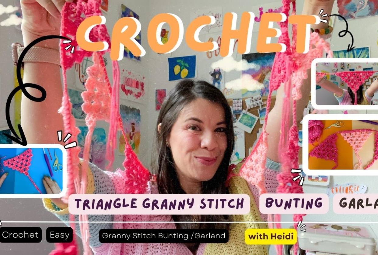 SAMPLE PROJECT: Colorful Crochet bunting Garland - student project